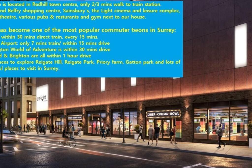 Redhill Town Centre 3 Bed House Near Gatwick Airport, Easy Commute To London Daire Dış mekan fotoğraf